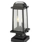 Z-Lite Millworks 8" W x 18" H 2-Light Black Outdoor Post Mount Fixture and Square Pier Mount With Clear Beveled Glass Shade