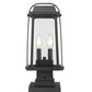 Z-Lite Millworks 8" W x 18" H 2-Light Black Outdoor Post Mount Fixture and Square Pier Mount With Clear Beveled Glass Shade