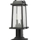 Z-Lite Millworks 8" W x 19" H 2-Light Black Outdoor Post Mount Fixture and Square Pier Mount With Clear Beveled Glass Shade