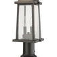 Z-Lite Millworks 8" W x 19" H 2-Light Oil Rubbed Bronze Outdoor Post Mount Fixture and Square Pier Mount With Clear Beveled Glass Shade