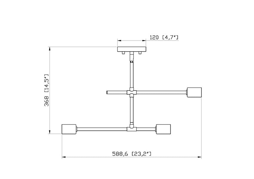 Z-Lite Modernist 5" 3-Light Matte Black Steel Semi Flush Mount