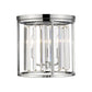 Z-Lite Monarch 12" 3-Light Chrome Steel Flush Mount Lighting With Clear Crystal Shade