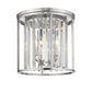 Z-Lite Monarch 14" 3-Light Chrome Steel Flush Mount Lighting With Clear Crystal Shade