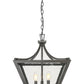 Z-Lite Montalcino 16" 3-Light Iron Ore Steel Frame Clear Seedy Glass Shade Chandelier