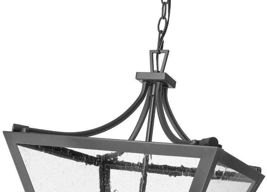 Z-Lite Montalcino 16" 3-Light Iron Ore Steel Frame Clear Seedy Glass Shade Chandelier