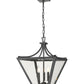 Z-Lite Montalcino 16" 3-Light Iron Ore Steel Frame Clear Seedy Glass Shade Chandelier