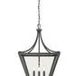 Z-Lite Montalcino 18" 4-Light Iron Ore Steel Frame Clear Seedy Glass Shade Chandelier