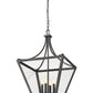 Z-Lite Montalcino 18" 4-Light Iron Ore Steel Frame Clear Seedy Glass Shade Chandelier