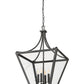 Z-Lite Montalcino 18" 4-Light Iron Ore Steel Frame Clear Seedy Glass Shade Chandelier
