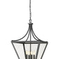 Z-Lite Montalcino 18" 4-Light Iron Ore Steel Frame Clear Seedy Glass Shade Chandelier