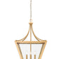 Z-Lite Montalcino 18" 4-Light Rubbed Brass Steel Frame Clear Seedy Glass Shade Chandelier