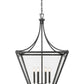 Z-Lite Montalcino 26" 6-Light Iron Ore Steel Frame Clear Seedy Glass Shade Chandelier