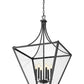 Z-Lite Montalcino 26" 6-Light Iron Ore Steel Frame Clear Seedy Glass Shade Chandelier