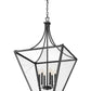 Z-Lite Montalcino 26" 6-Light Iron Ore Steel Frame Clear Seedy Glass Shade Chandelier