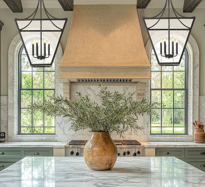 Z-Lite Montalcino 26" 6-Light Iron Ore Steel Frame Clear Seedy Glass Shade Chandelier