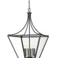 Z-Lite Montalcino 26" 6-Light Iron Ore Steel Frame Clear Seedy Glass Shade Chandelier