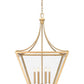 Z-Lite Montalcino 26" 6-Light Rubbed Brass Steel Frame Clear Seedy Glass Shade Chandelier