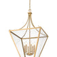Z-Lite Montalcino 26" 6-Light Rubbed Brass Steel Frame Clear Seedy Glass Shade Chandelier