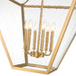 Z-Lite Montalcino 26" 6-Light Rubbed Brass Steel Frame Clear Seedy Glass Shade Chandelier