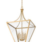 Z-Lite Montalcino 26" 6-Light Rubbed Brass Steel Frame Clear Seedy Glass Shade Chandelier