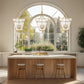 Z-Lite Montalcino 26" 6-Light Rubbed Brass Steel Frame Clear Seedy Glass Shade Chandelier