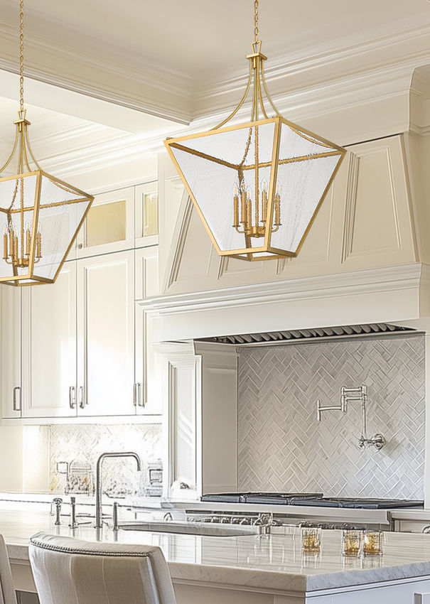 Z-Lite Montalcino 26" 6-Light Rubbed Brass Steel Frame Clear Seedy Glass Shade Chandelier