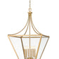 Z-Lite Montalcino 26" 6-Light Rubbed Brass Steel Frame Clear Seedy Glass Shade Chandelier