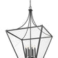 Z-Lite Montalcino 32" 8-Light Iron Ore Steel Frame Clear Seedy Glass Shade Chandelier