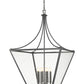 Z-Lite Montalcino 32" 8-Light Iron Ore Steel Frame Clear Seedy Glass Shade Chandelier