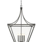 Z-Lite Montalcino 32" 8-Light Iron Ore Steel Frame Clear Seedy Glass Shade Chandelier