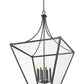 Z-Lite Montalcino 32" 8-Light Iron Ore Steel Frame Clear Seedy Glass Shade Chandelier