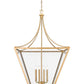 Z-Lite Montalcino 32" 8-Light Rubbed Brass Steel Frame Clear Seedy Glass Shade Chandelier
