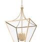 Z-Lite Montalcino 32" 8-Light Rubbed Brass Steel Frame Clear Seedy Glass Shade Chandelier