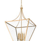 Z-Lite Montalcino 32" 8-Light Rubbed Brass Steel Frame Clear Seedy Glass Shade Chandelier