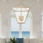 Z-Lite Montalcino 32" 8-Light Rubbed Brass Steel Frame Clear Seedy Glass Shade Chandelier