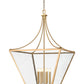 Z-Lite Montalcino 32" 8-Light Rubbed Brass Steel Frame Clear Seedy Glass Shade Chandelier