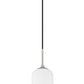 Z-Lite Monty 5" 1-Light Brushed Nickel Pendant Light With Matte Opal Glass Shade