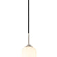 Z-Lite Monty 5" 1-Light Brushed Nickel Pendant Light With Matte Opal Glass Shade