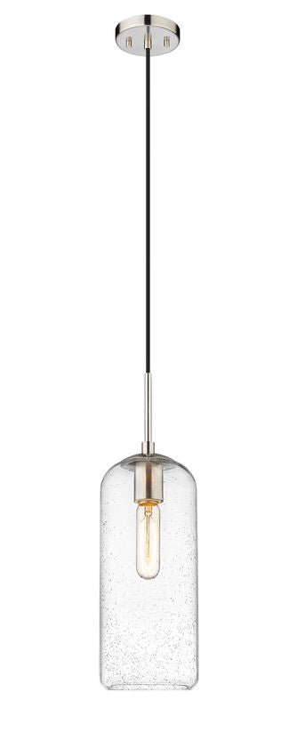Z-Lite Monty 5" 1-Light Brushed Nickel Pendant Light With Seedy Glass Shade