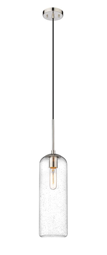 Z-Lite Monty 5" 1-Light Brushed Nickel Pendant Light With Seedy Glass Shade