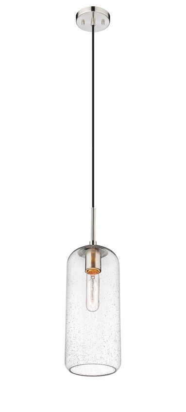 Z-Lite Monty 5" 1-Light Brushed Nickel Pendant Light With Seedy Glass Shade