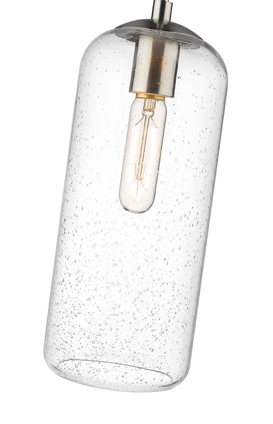 Z-Lite Monty 5" 1-Light Brushed Nickel Pendant Light With Seedy Glass Shade