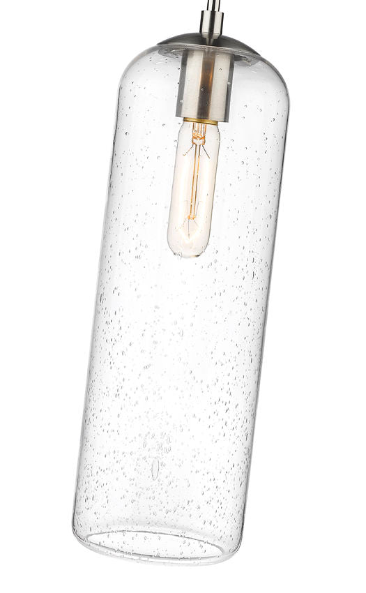 Z-Lite Monty 5" 1-Light Brushed Nickel Pendant Light With Seedy Glass Shade