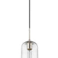 Z-Lite Monty 5" 1-Light Brushed Nickel Pendant Light With Seedy Glass Shade