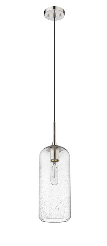 Z-Lite Monty 5" 1-Light Brushed Nickel Pendant Light With Seedy Glass Shade
