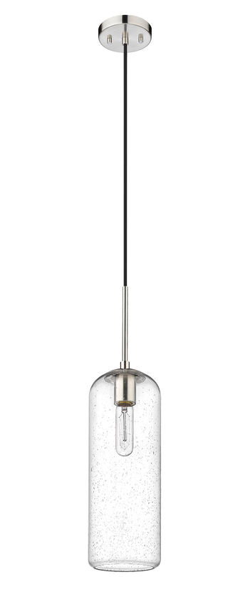 Z-Lite Monty 5" 1-Light Brushed Nickel Pendant Light With Seedy Glass Shade