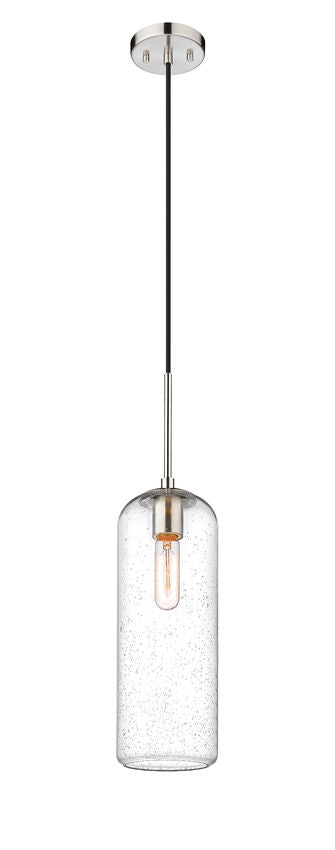 Z-Lite Monty 5" 1-Light Brushed Nickel Pendant Light With Seedy Glass Shade