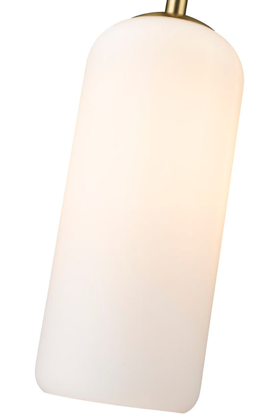 Z-Lite Monty 5" 1-Light Heritage Brass Pendant Light With Matte Opal Glass Shade
