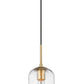 Z-Lite Monty 5" 1-Light Heritage Brass Pendant Light With Seedy Glass Shade