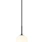 Z-Lite Monty 5" 1-Light Matte Black Pendant Light With Matte Opal Glass Shade